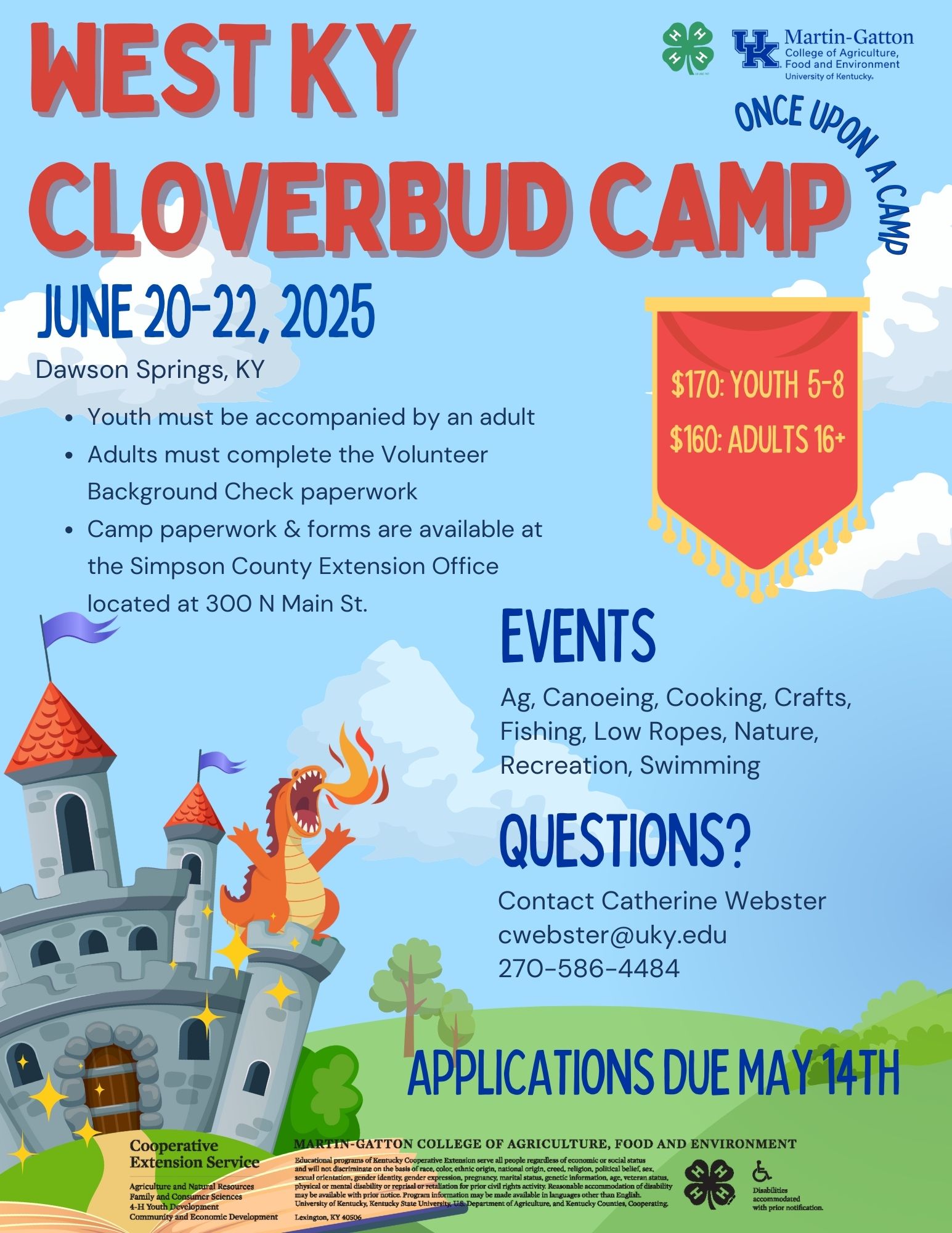 West Kentucky 4-H Cloverbud Camp Flyer