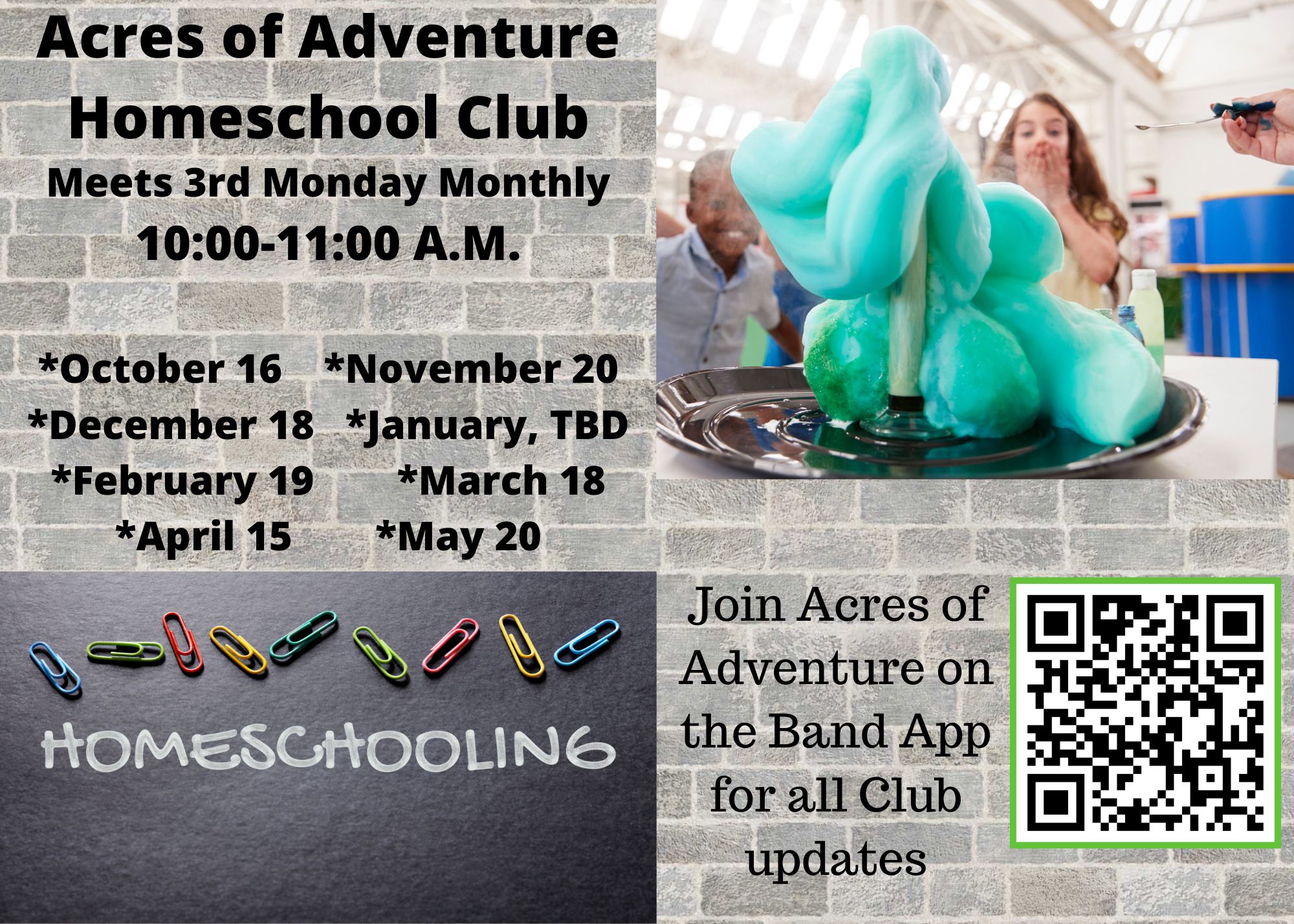 Homeschool Club Schedule